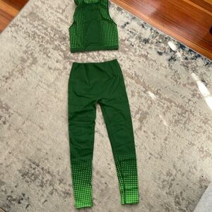 Fabletics green workout set